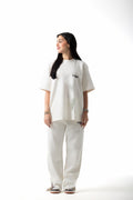 WHITE RELAXED FIT ZIPPED SWEATPANTS