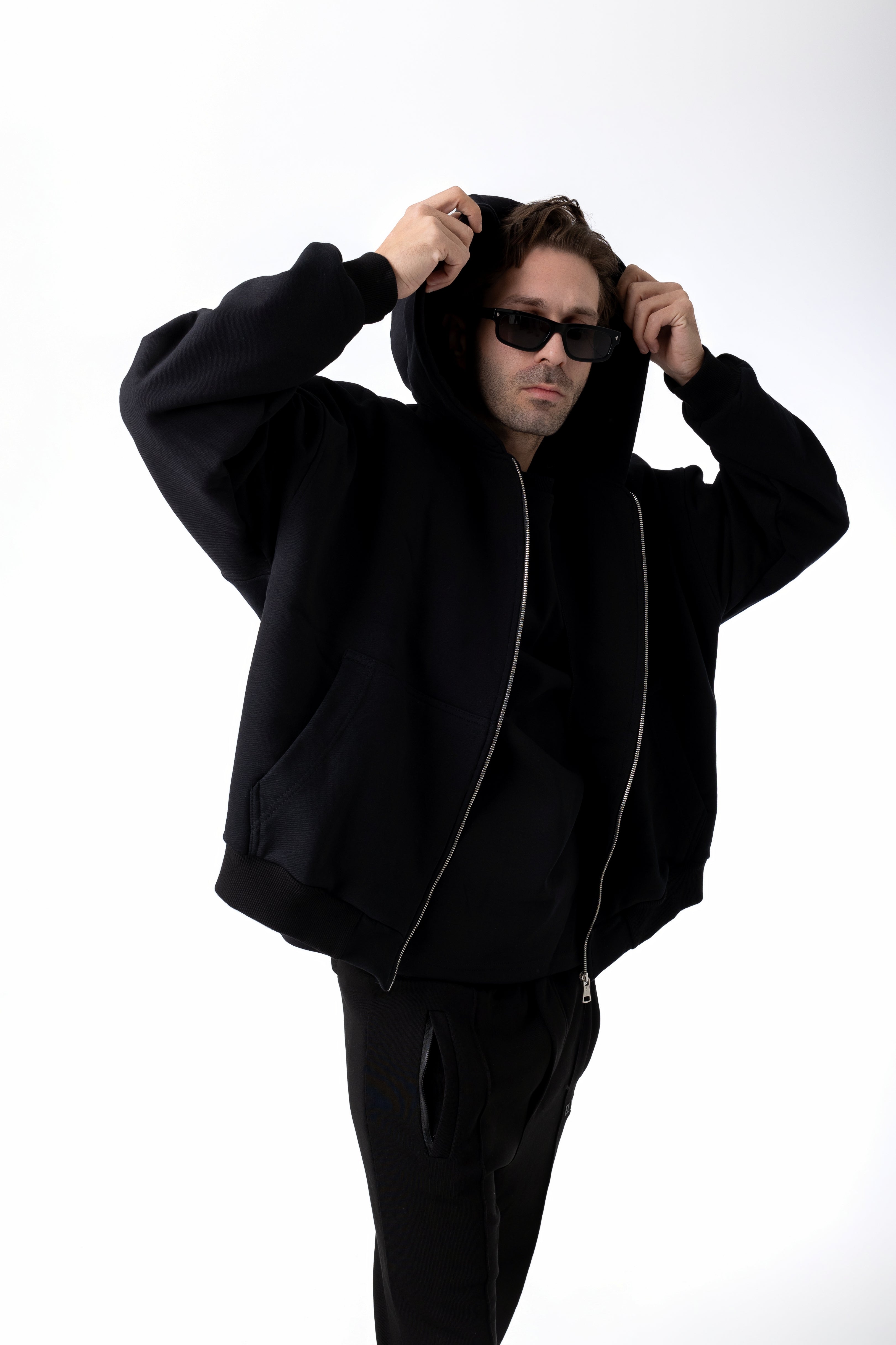 BLACK EPP ZIP-THROUH HOODIE