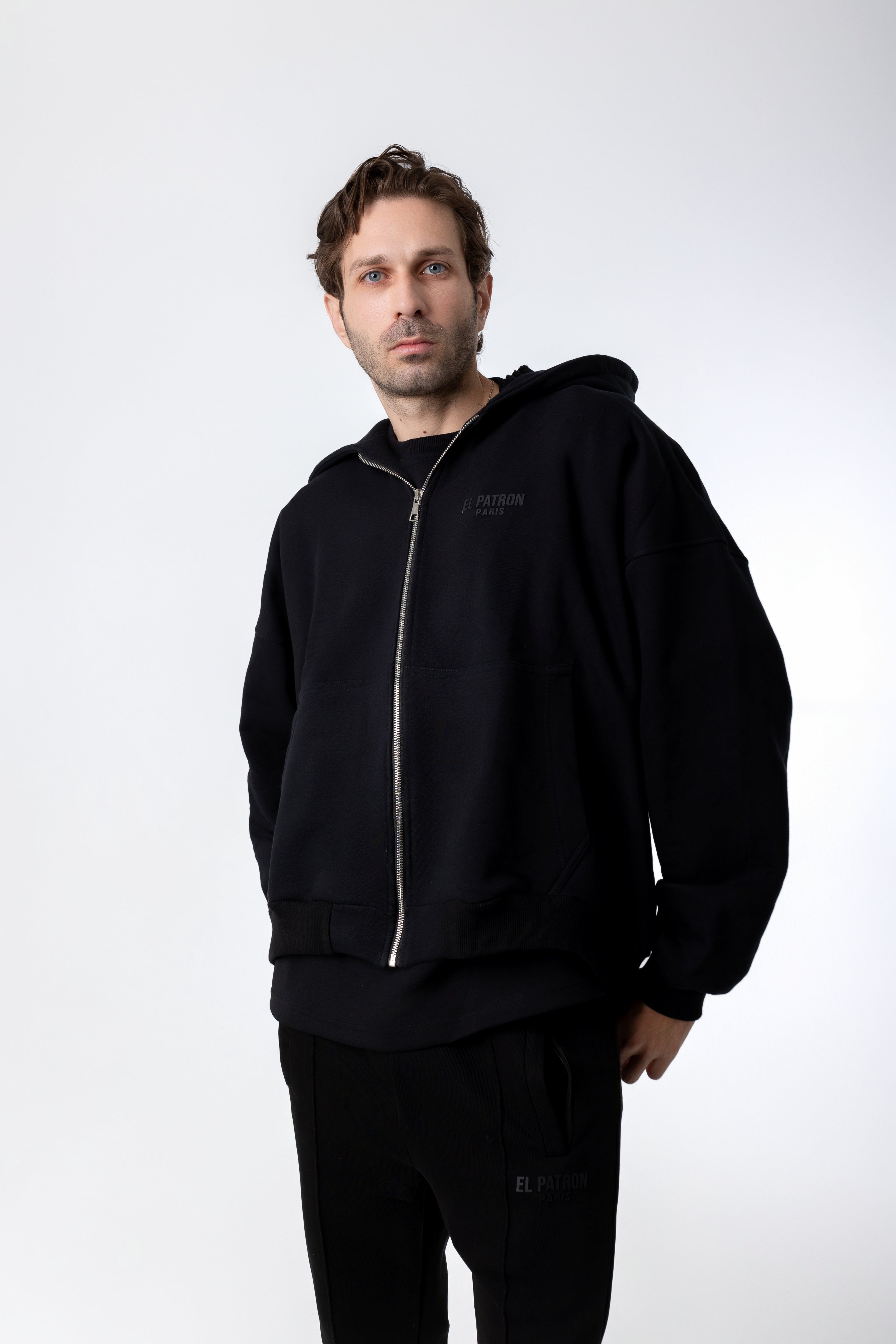 BLACK EPP ZIP-THROUH HOODIE
