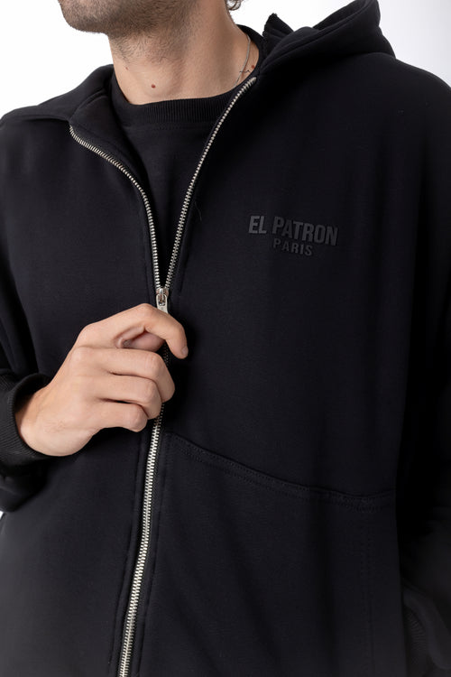 BLACK EPP ZIP-THROUH HOODIE