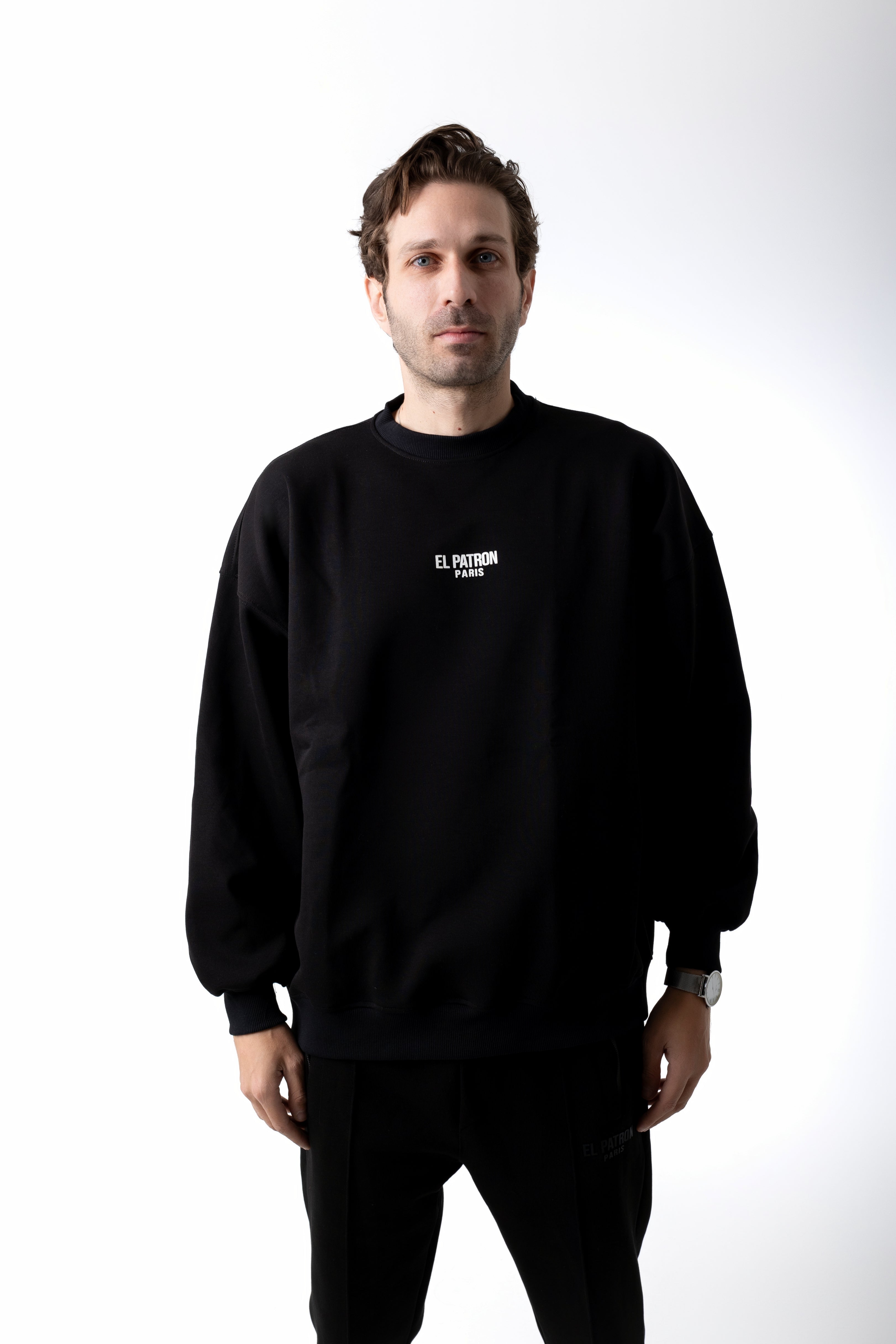 BLACK OVERSIZED EPP CREWNECK