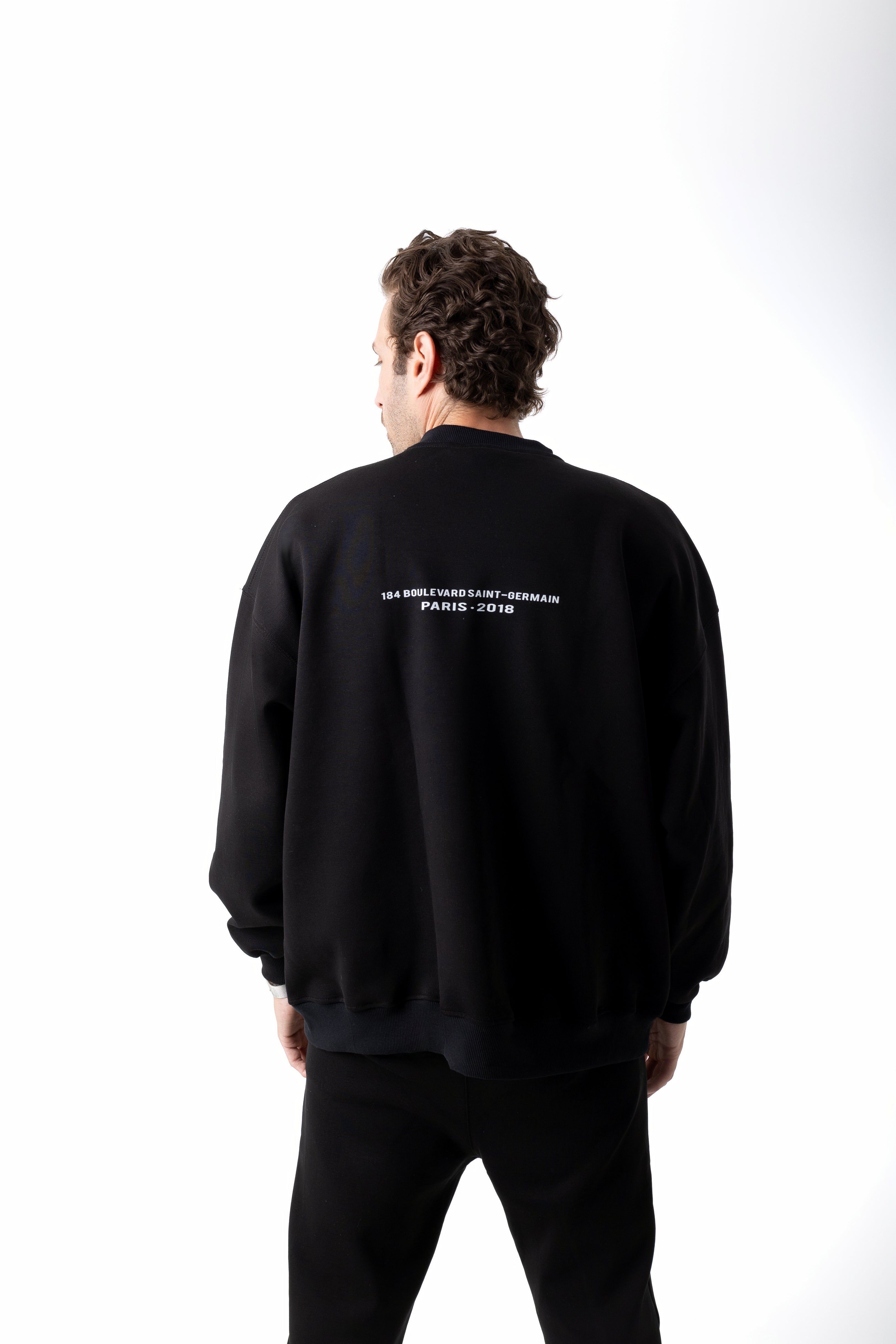 BLACK OVERSIZED EPP CREWNECK