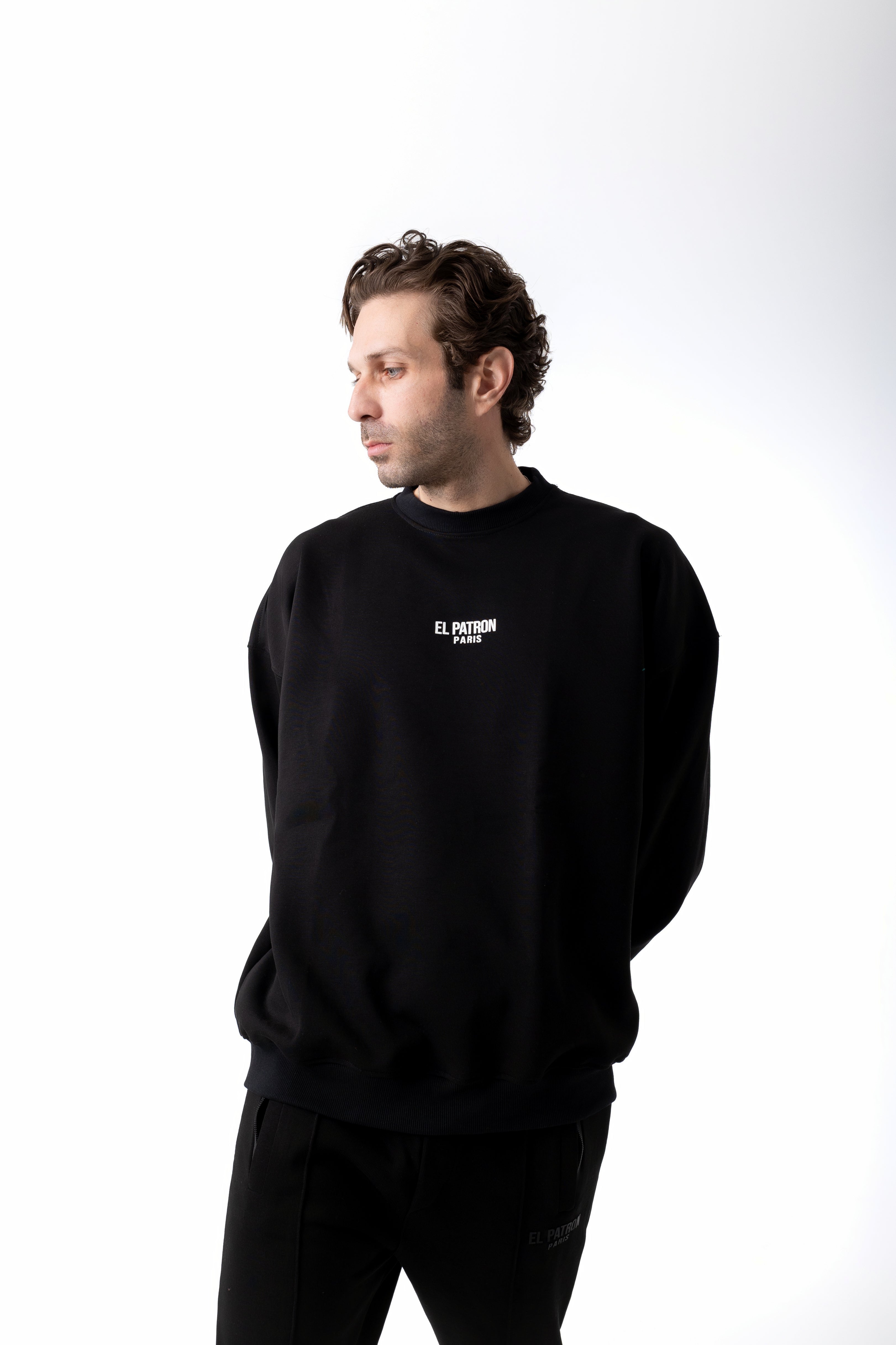 BLACK OVERSIZED EPP CREWNECK