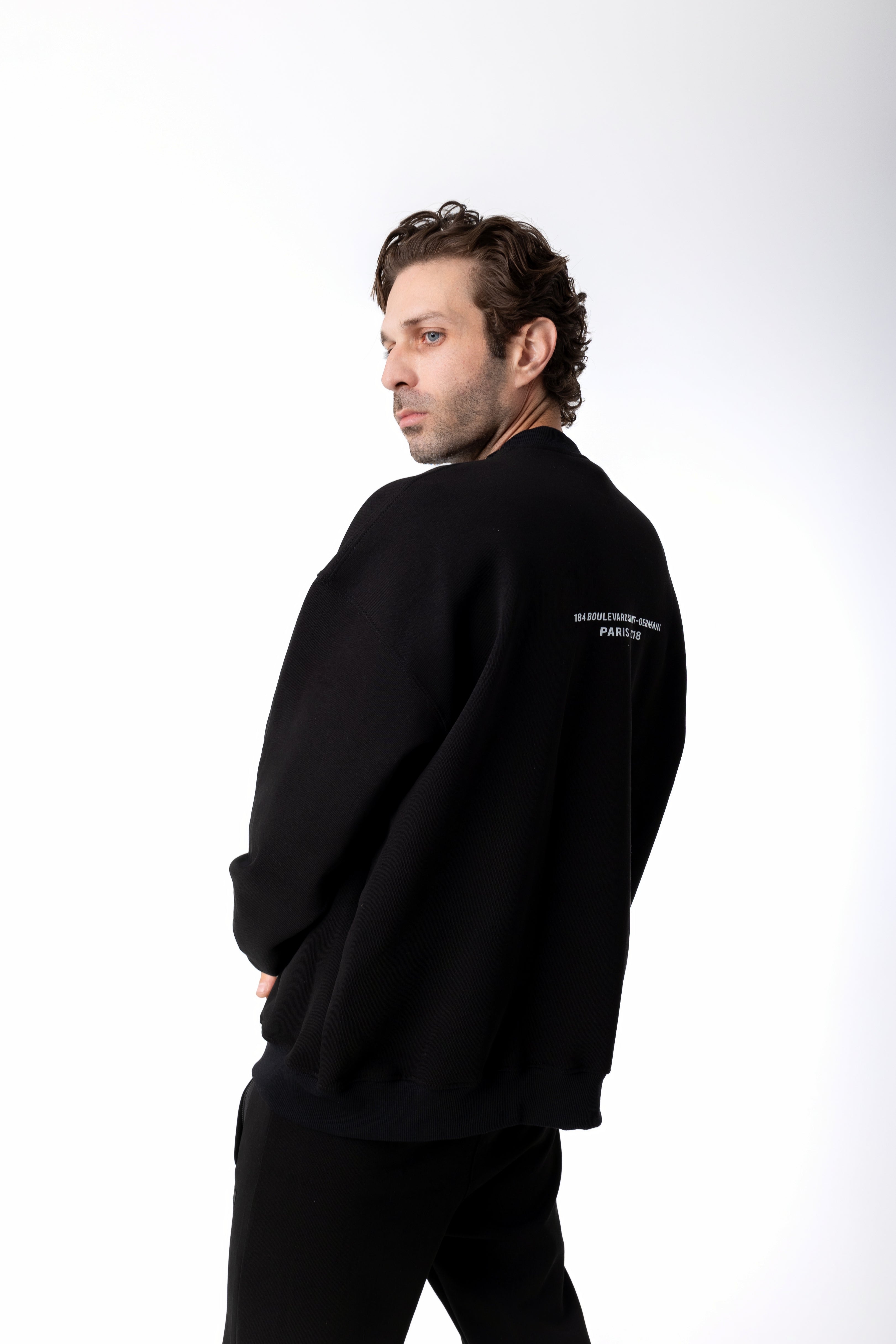 BLACK OVERSIZED EPP CREWNECK