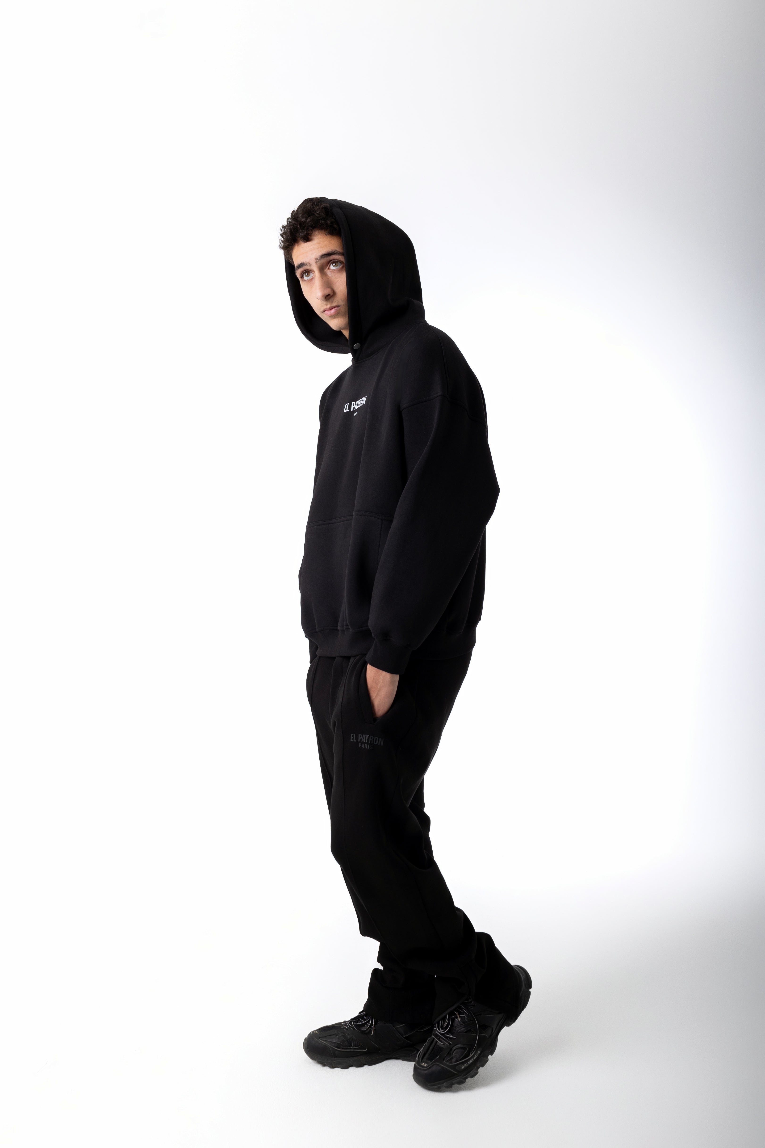 FRONT SEAM BLACK EPP SWEATPANTS