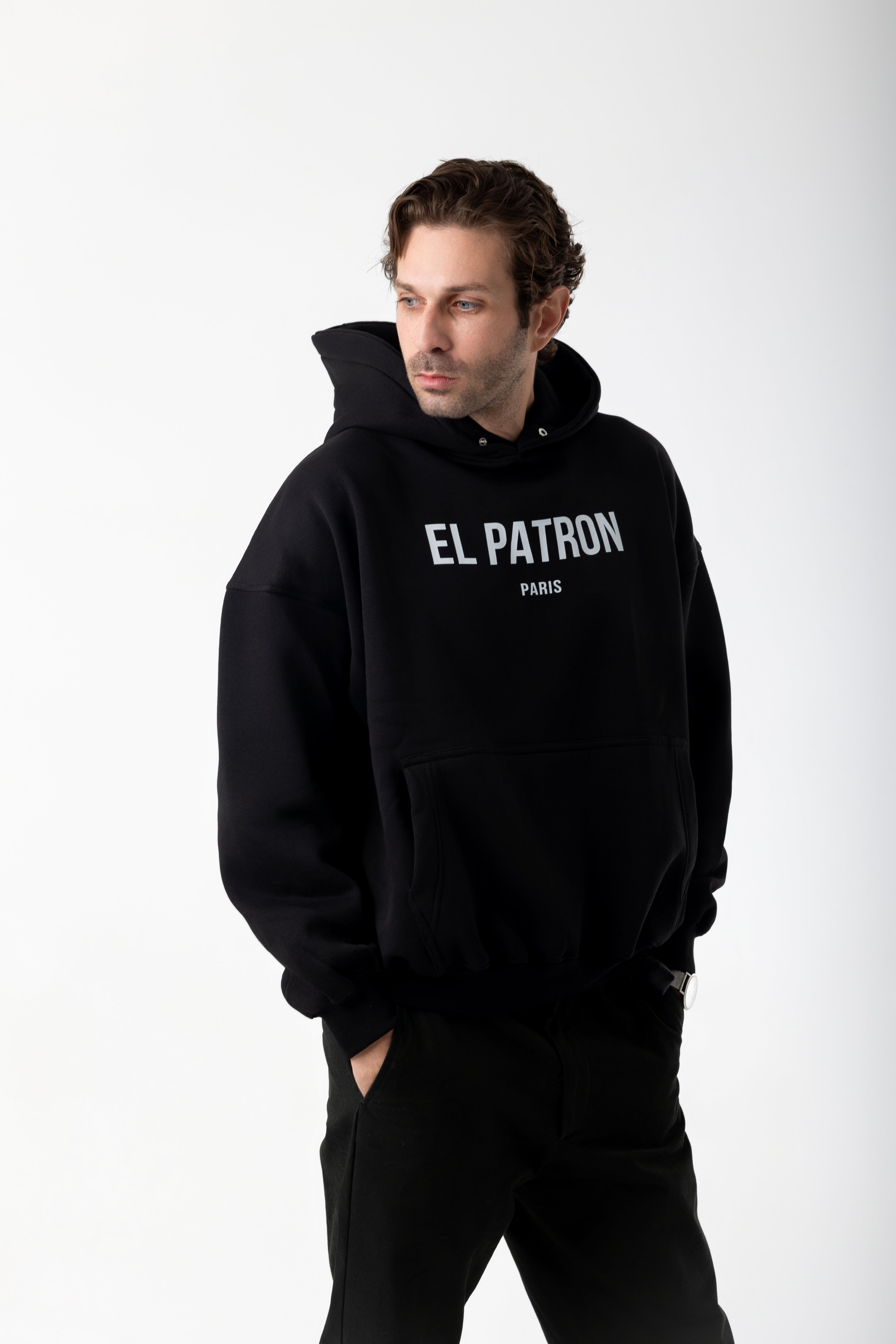 BLACK OVERSIZED EPP HOODIE