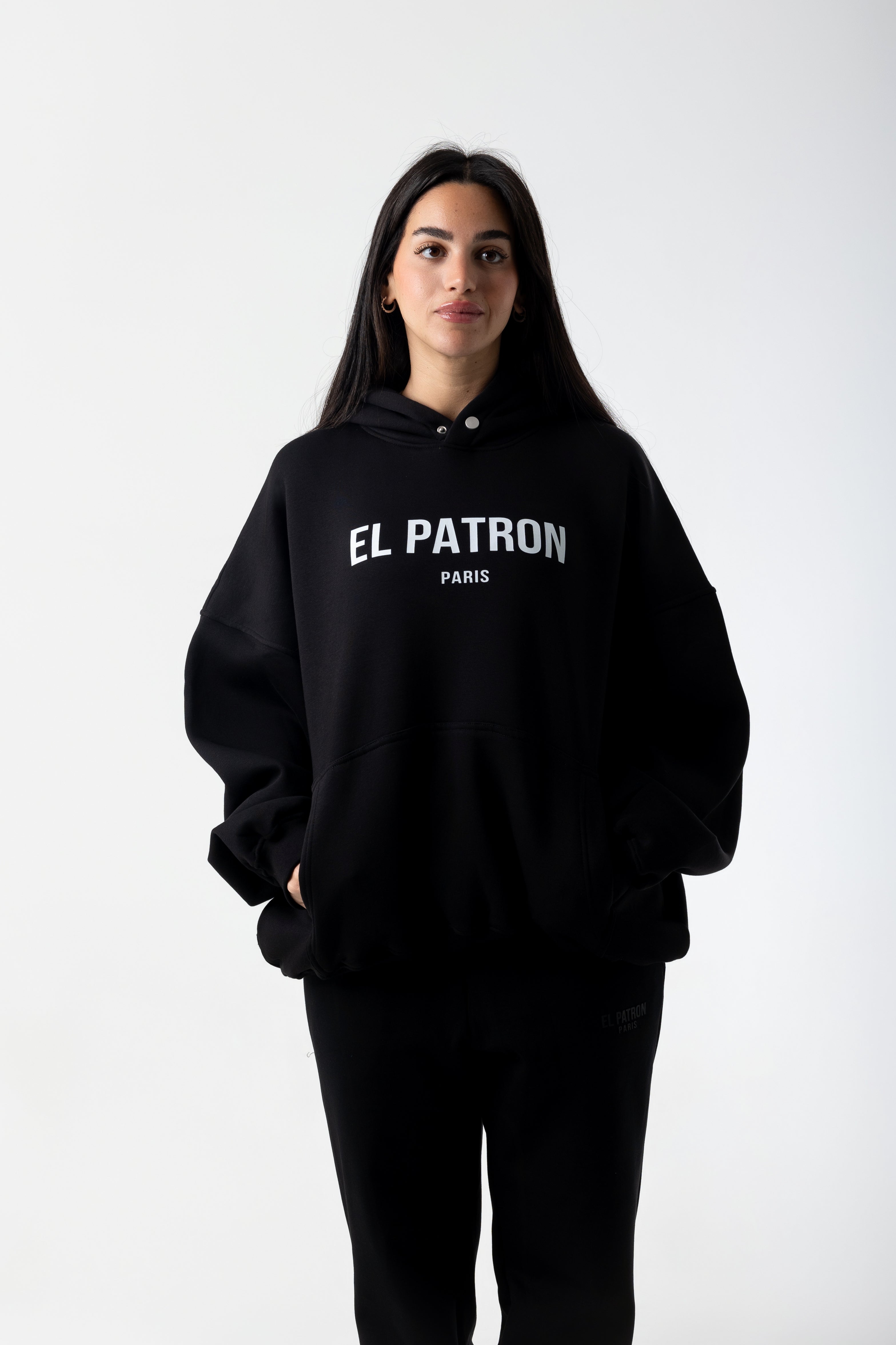 BLACK OVERSIZED EPP HOODIE