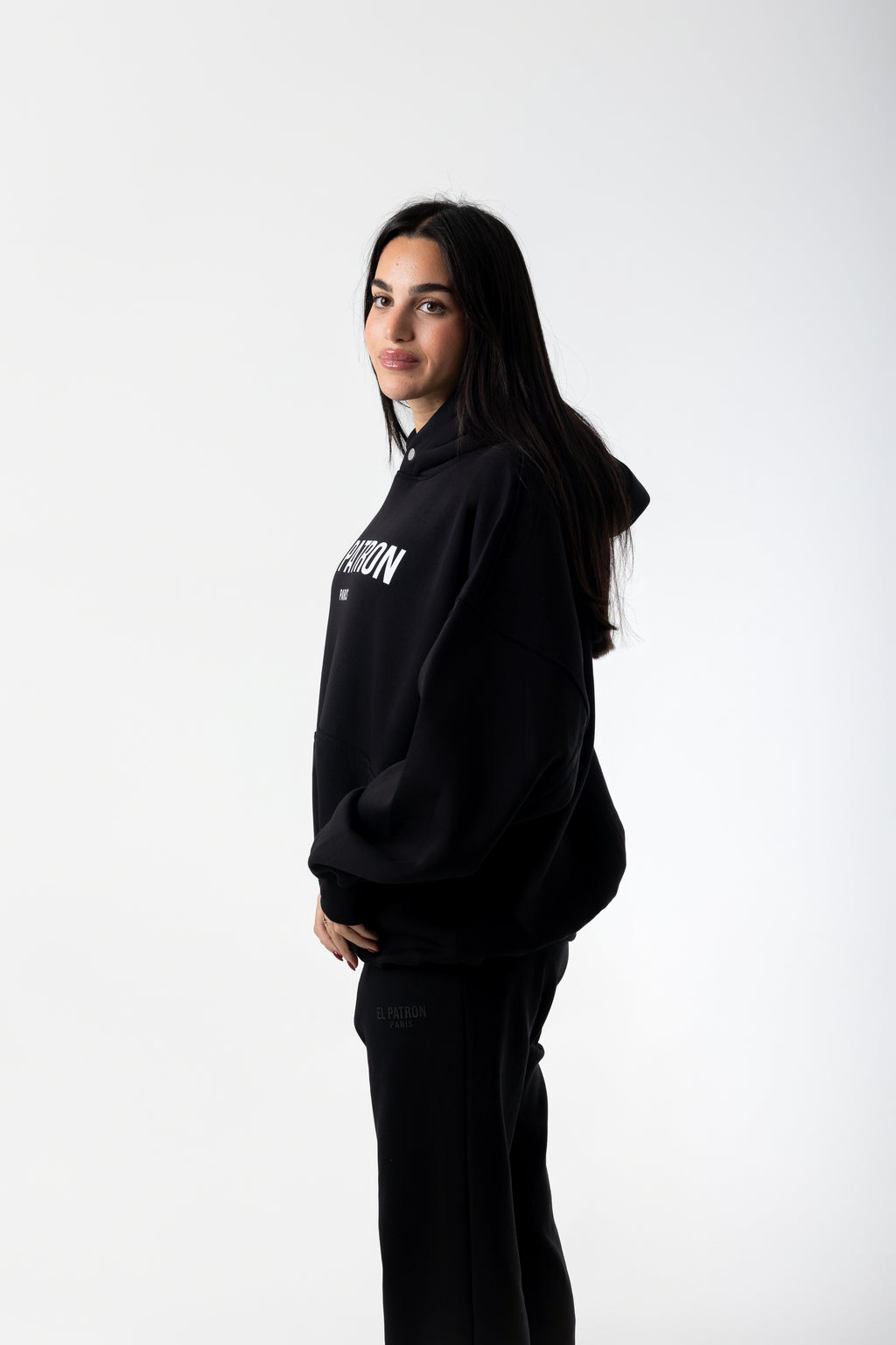 BLACK RELAXED FIT ZIPPED SWEATPANTS