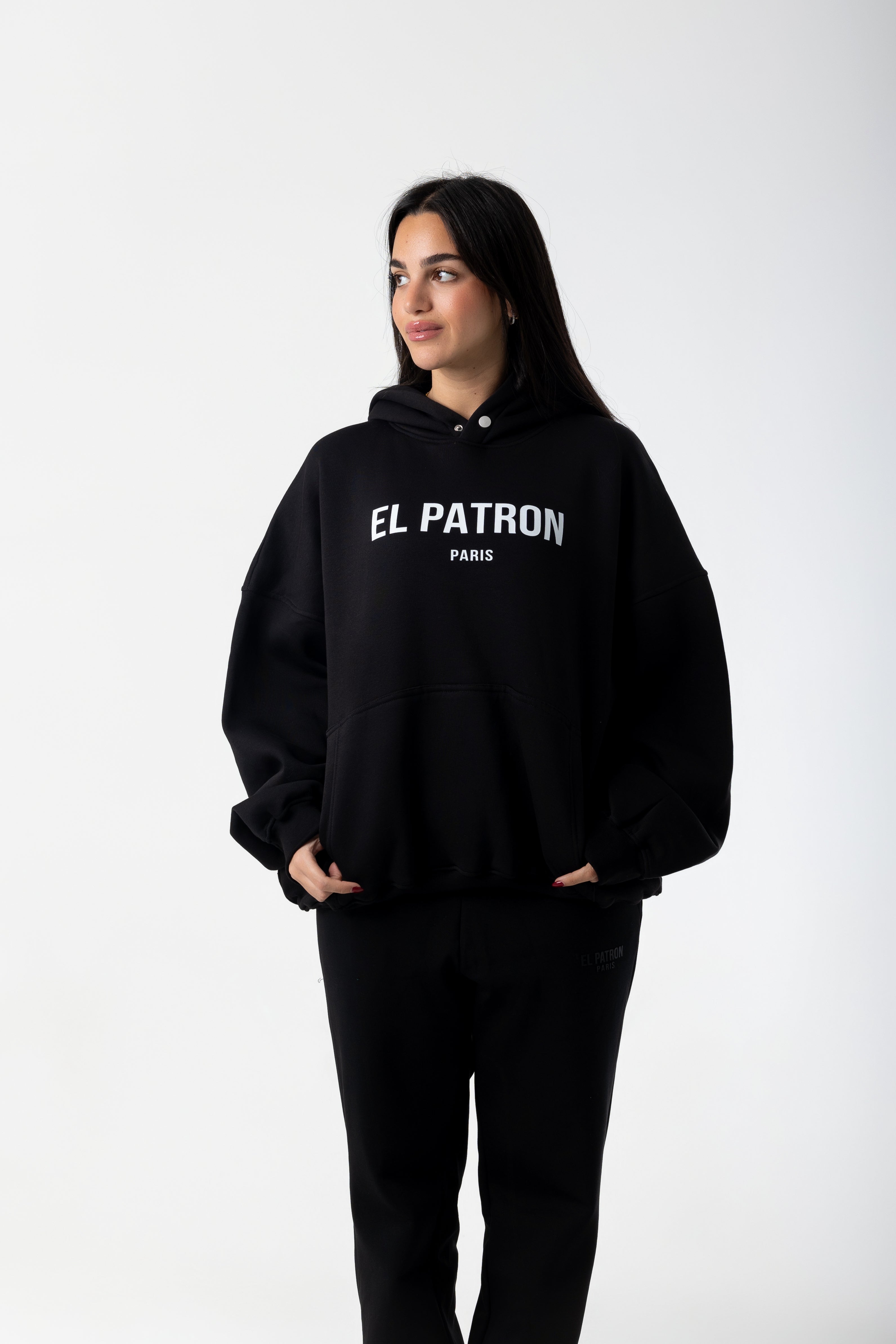 BLACK RELAXED FIT ZIPPED SWEATPANTS