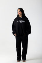 BLACK RELAXED FIT ZIPPED SWEATPANTS