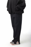 BLACK RELAXED FIT ZIPPED SWEATPANTS