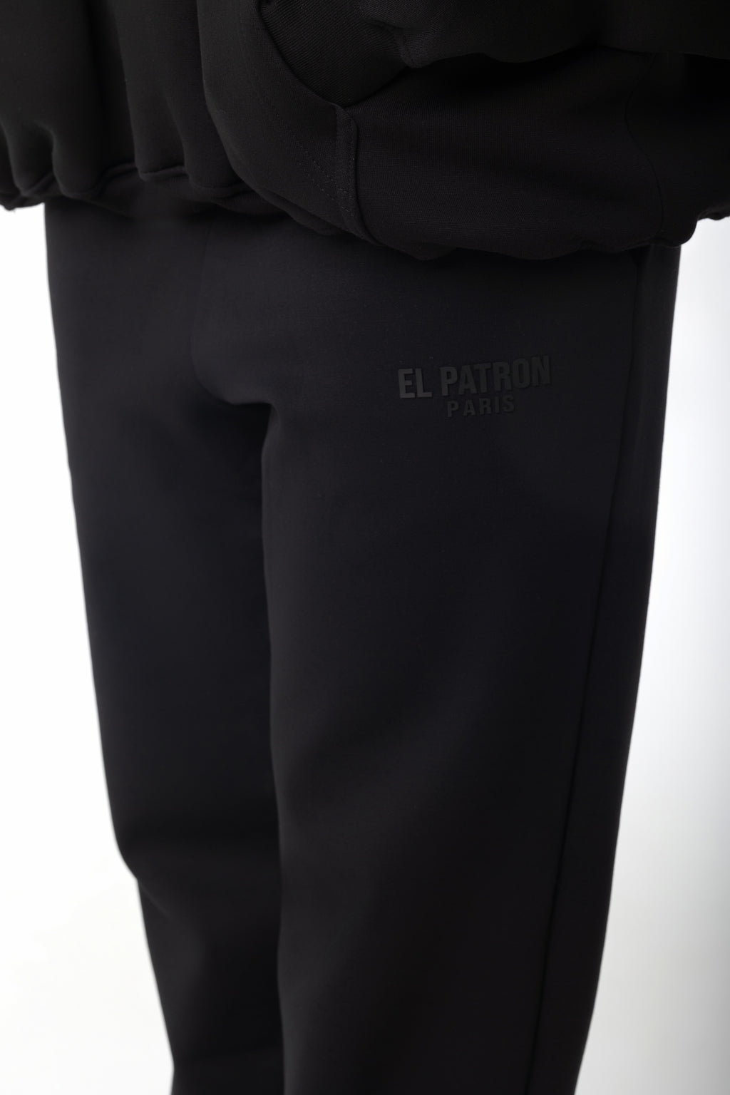 BLACK RELAXED FIT ZIPPED SWEATPANTS