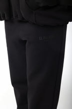 BLACK RELAXED FIT ZIPPED SWEATPANTS